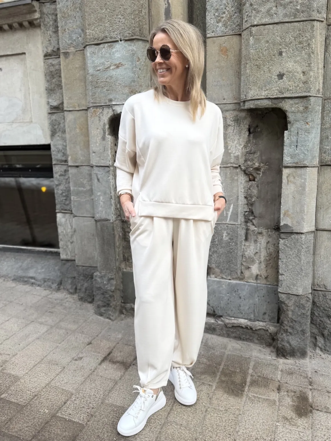 Cu Chabrina housut; luonnonvalkoinen