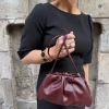 Dumbling clutch; burgundy