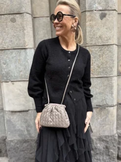 Dumbling punottu clutch; taupe