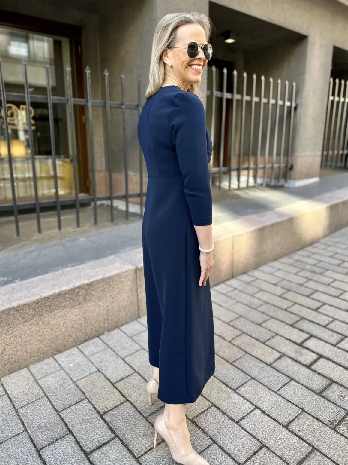 DW Wilhelmina midimekko; tummansininen