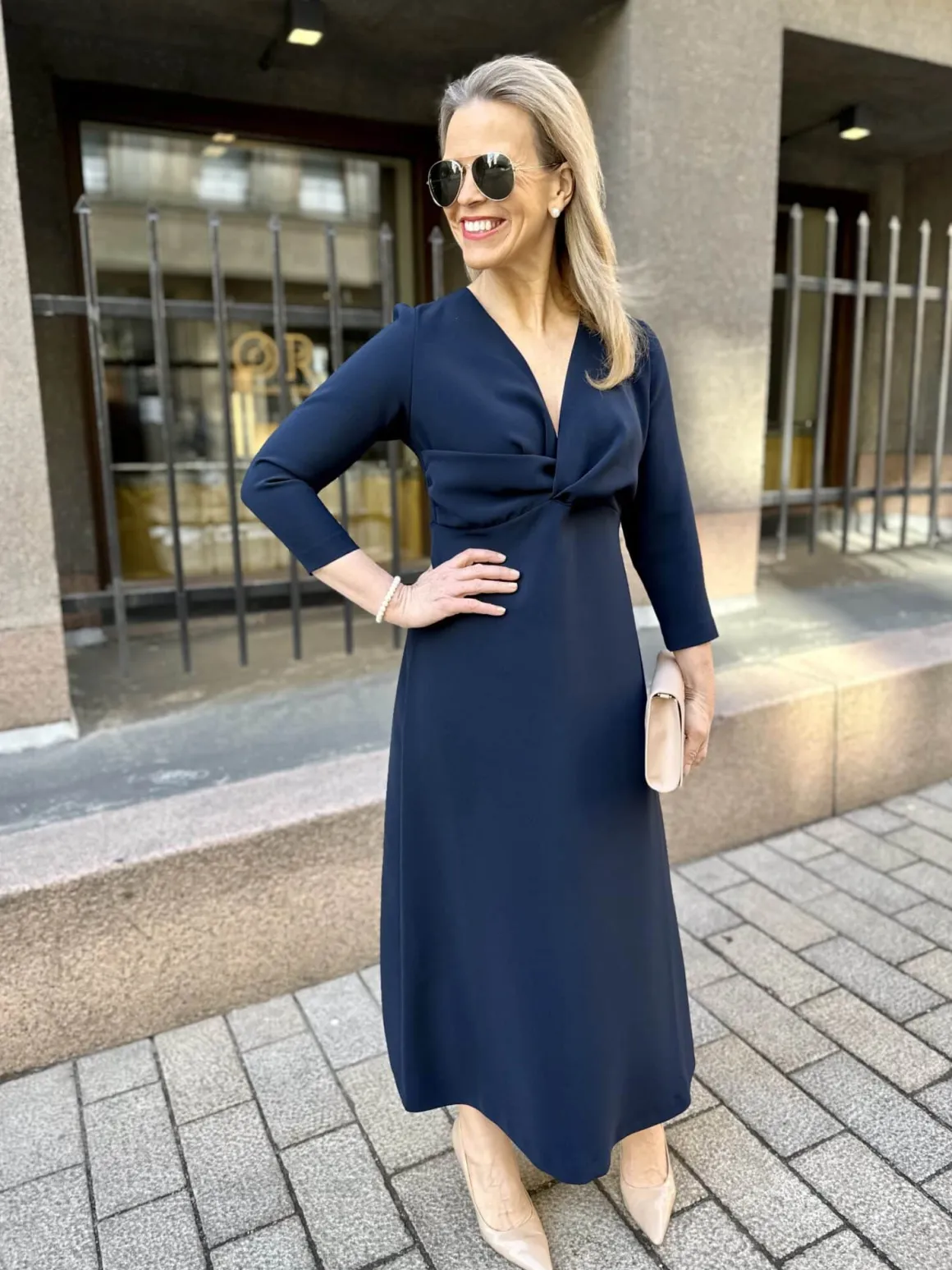 DW Wilhelmina midimekko; tummansininen