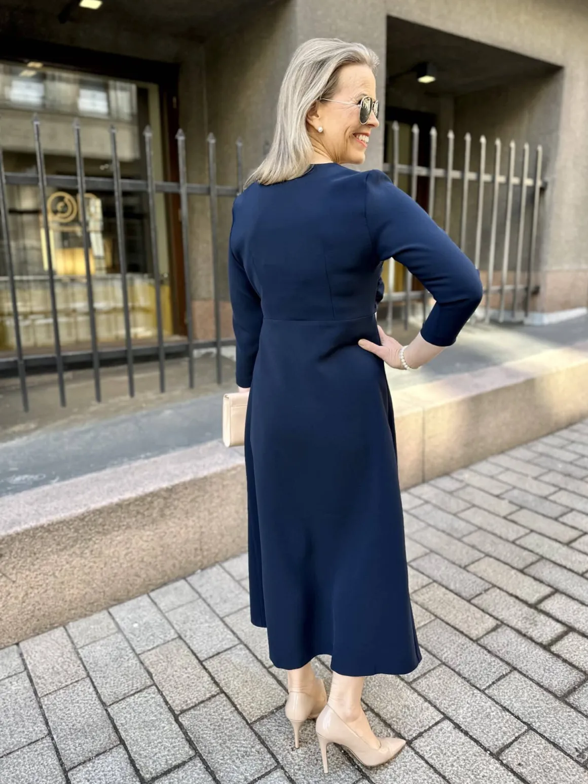 DW Wilhelmina midimekko; tummansininen