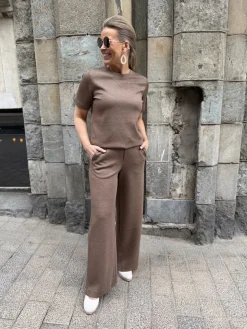 IW Gincette housut; kahvinruskea meleerattu