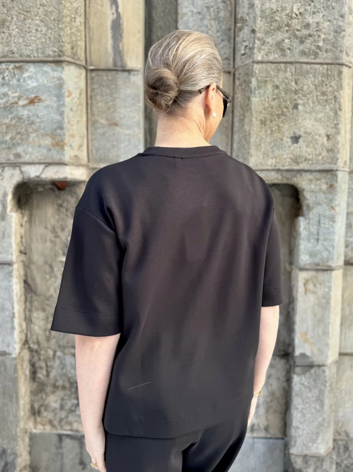 IW Pannie laatikkomainen t-paita; musta