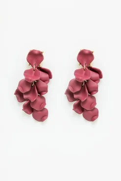 Leaf korvakorut mini; burgundy 1824